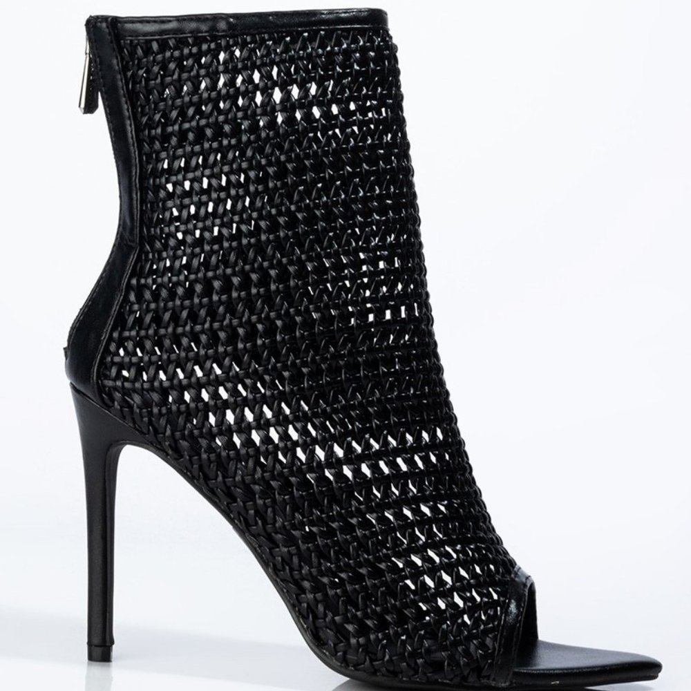 Cape Robbin Weave Peep Toe Booties